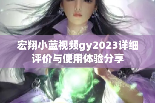 宏翔小蓝视频gy2023详细评价与使用体验分享