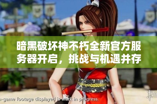暗黑破坏神不朽全新官方服务器开启，挑战与机遇并存等待玩家探索