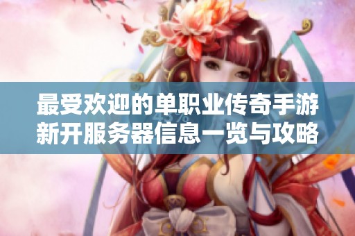 最受欢迎的单职业传奇手游新开服务器信息一览与攻略分享
